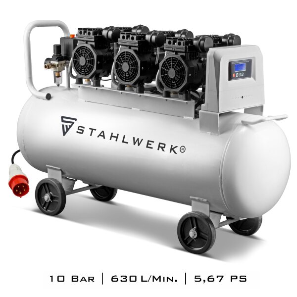 Compressed air compressor STAHLWERK ST 1010 Pro - 10 Bar, three motors, motor power 5.67 HP