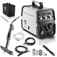 MIG 155 ST IGBT welder with synergic wire feed and real...