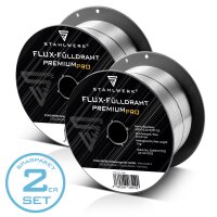 2 x MIG MAG Premium Flux cored and welding wire E71T-GS &Oslash; 0,8 mm S100/ D100 Spool / Wire roll 1 kg