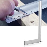 Aluminum try square with spirit level 400 mm