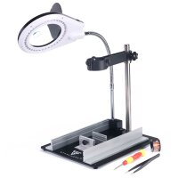STAHLWERK DML 90-ST LED table lamp with magnifying glass...
