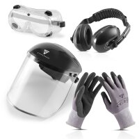 STAHLWERK 4-piece combination protection set KS-2 with hearing protection, basket goggles, face shield and protective gloves for safe work