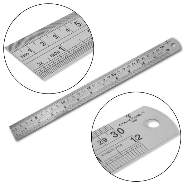 4 X STAINLESS STEEL RULER 20 CM Long 8 " METRIC & IMPERIAL OTHER SIDE FREE POST 