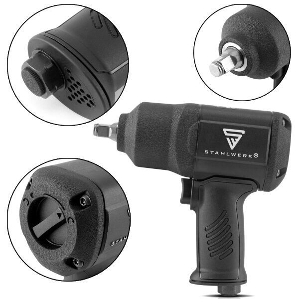 STAHLWERK DSS-1300 ST pneumatic impact wrench 1/2 inch rotary impact wrench with 1,300 Nm right-left rotation 3 speeds