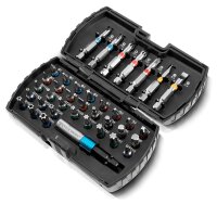 STAHLWERK 38-piece chrome vanadium bit set with magnetic holder and quick-change device suitable for cordless screwdrivers and hand drills