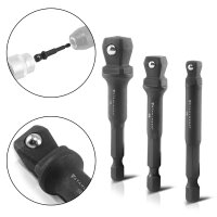 STAHLWERK 3-piece socket adapter set made of chrome-molybdenum with ball lock suitable for cordless screwdrivers and power drills	