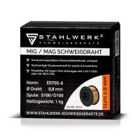 MIG MAG Welding Solid Wire Elektrode ER70S-6 SG2  &Oslash; 0,8 mm S100/D100 1 kg